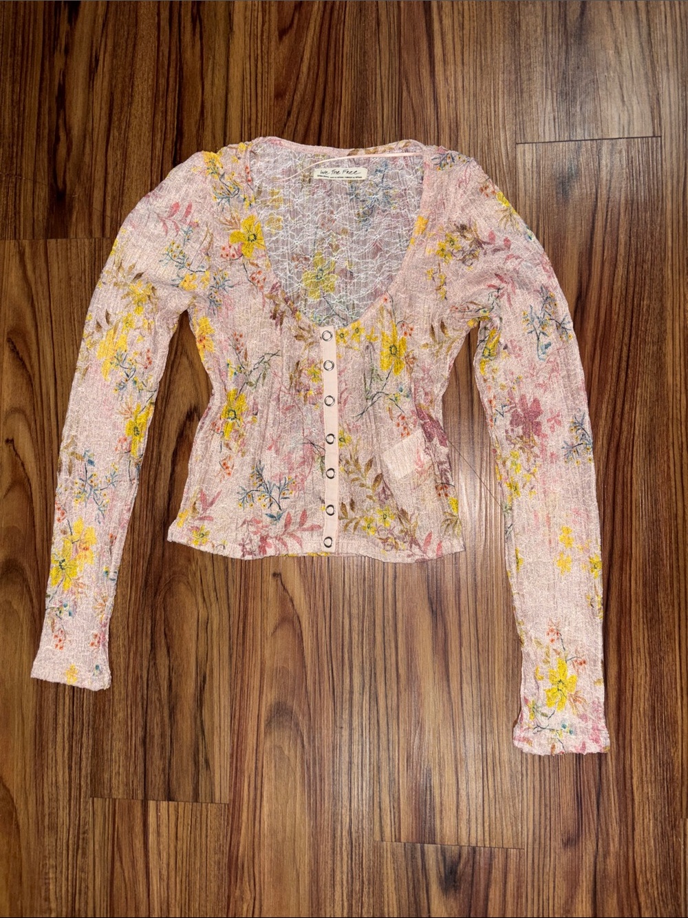 Free People Angelina Floral Long Sleeve Top